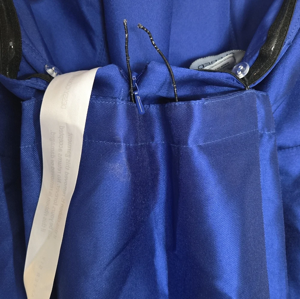 Alfred Sung Strapless Satin Twill Column Dress w/Removable Train Sz 2 Imperfect - Picture 10 of 16